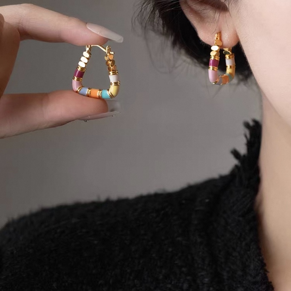 Colorful Gold Hoop Earrings